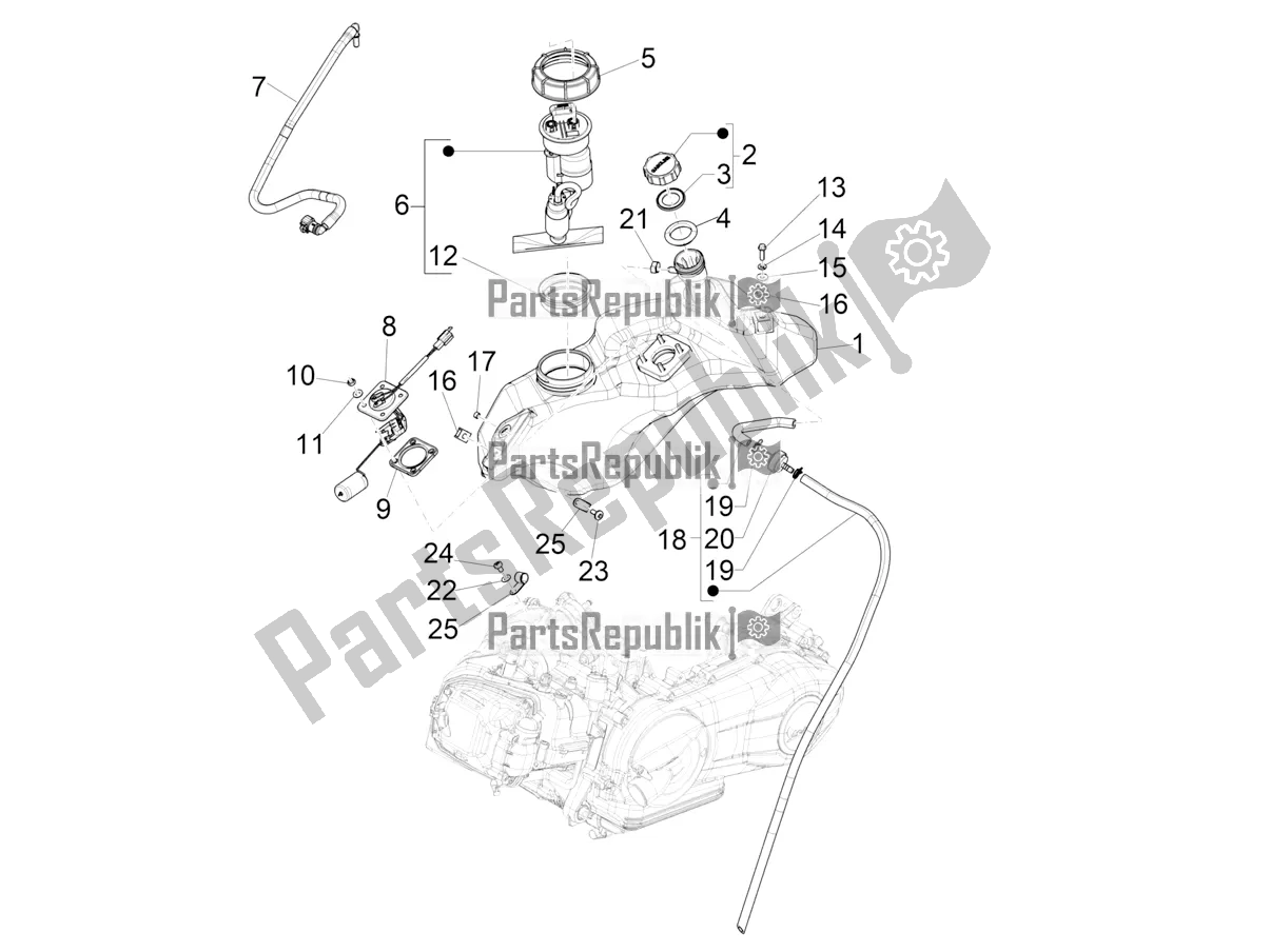 Wszystkie części do Zbiornik Paliwa Vespa Sprint 150 Iget ABS Apac 2022