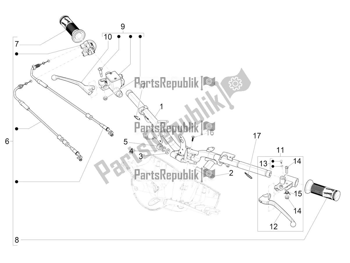 All parts for the Handlebars - Master Cil. Of the Vespa Sprint 150 Iget ABS Apac 2022