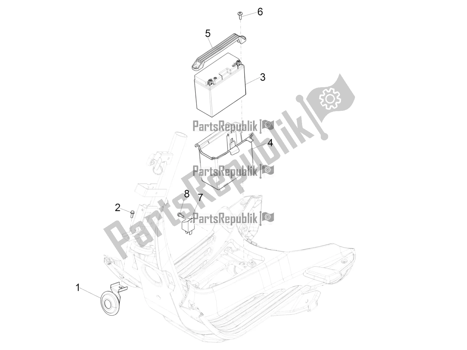 All parts for the Remote Control Switches - Battery - Horn of the Vespa Sprint 150 Iget ABS Apac 2022