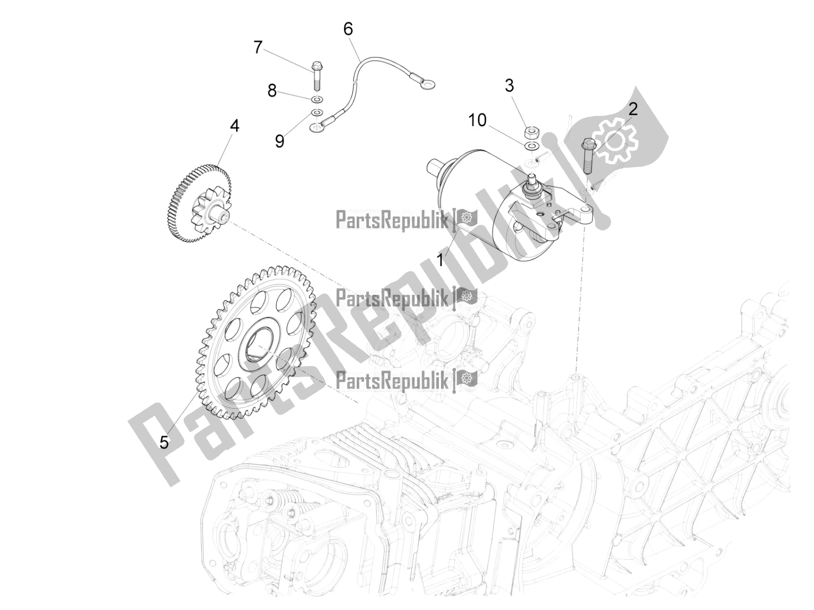 Tutte le parti per il Stater - Avviamento Elettrico del Vespa Sprint 150 Iget ABS Apac 2022