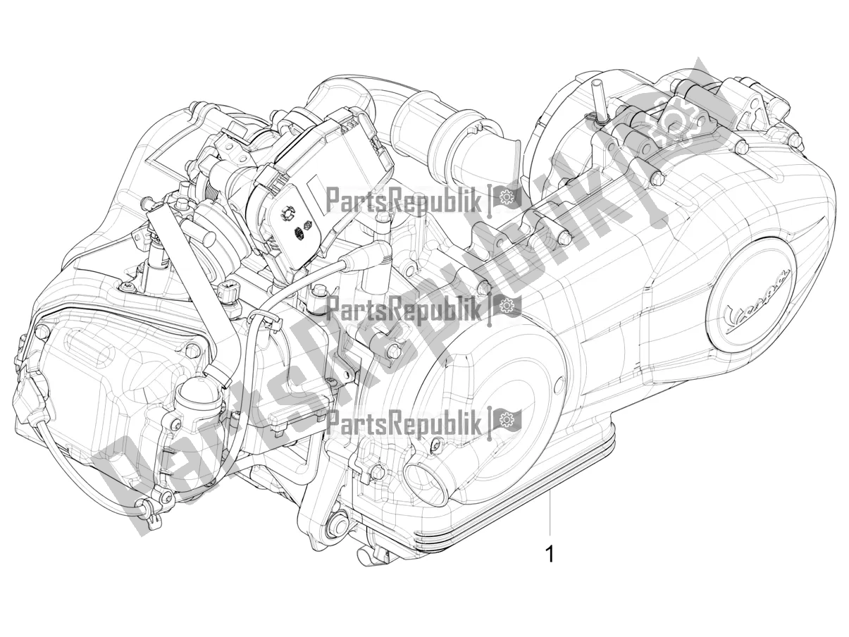 Alle onderdelen voor de Motor Assemblage van de Vespa Sprint 150 Iget Abs/no ABS Apac 2017