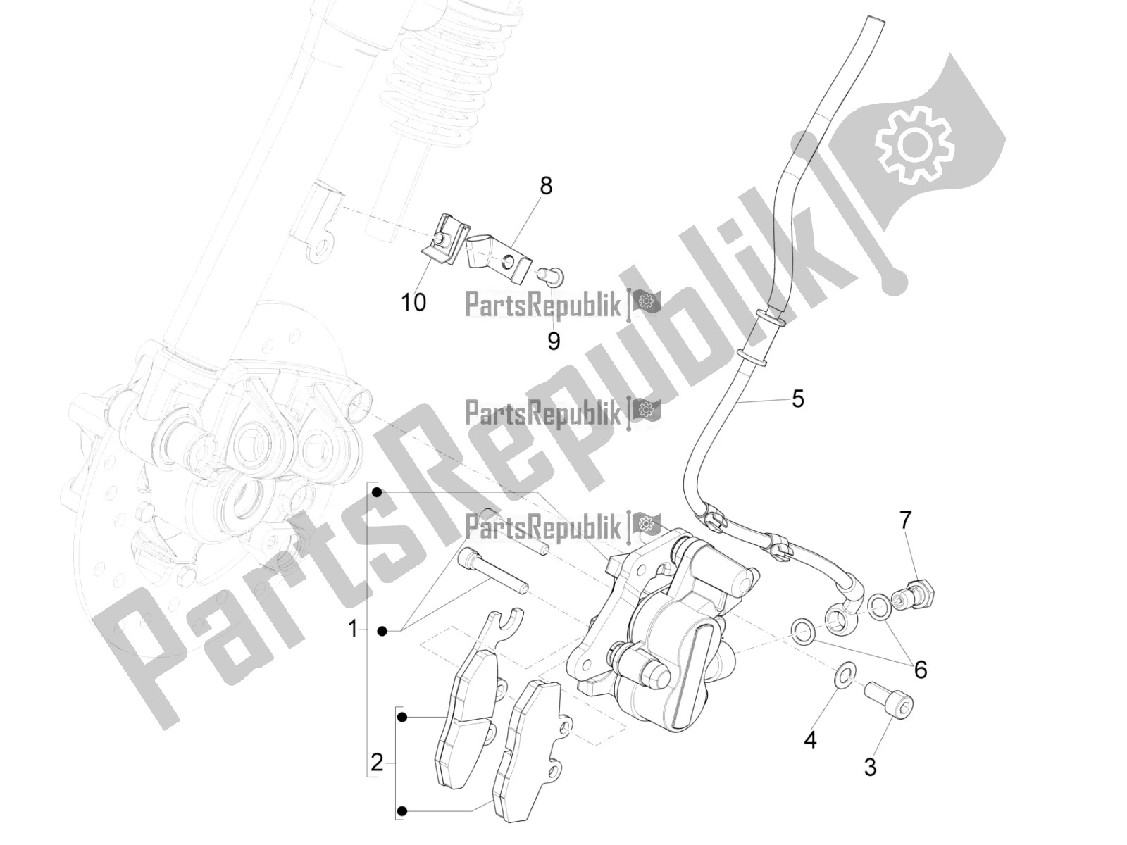 All parts for the Brakes Pipes - Calipers of the Vespa Sprint 150 Iget Abs/no ABS Apac 2018