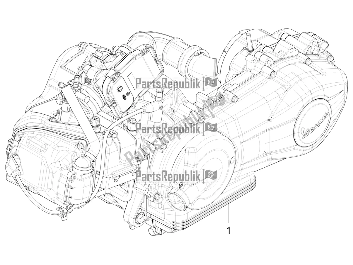 Tutte le parti per il Motore, Assemblaggio del Vespa Sprint 150 Iget Abs/no ABS Apac 2018