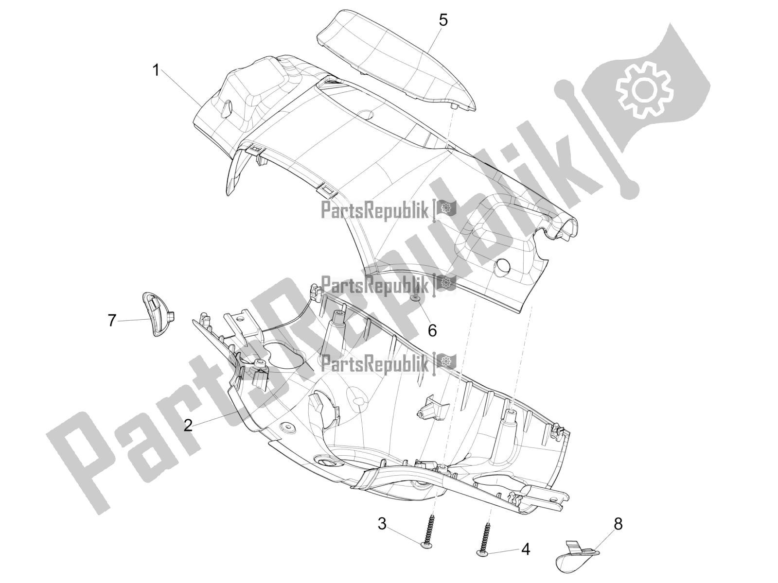 Wszystkie części do Pokrowce Na Kierownic? Vespa Sprint 150 Iget Abs/no ABS Apac 2018