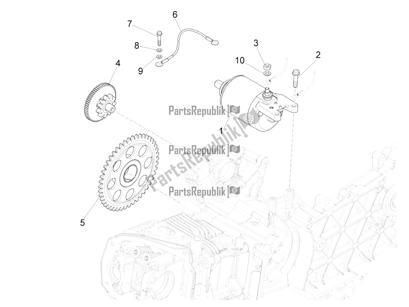 Todas as partes de Stater - Partida Elétrica do Vespa Sprint 150 Iget Abs/no ABS Apac 2018