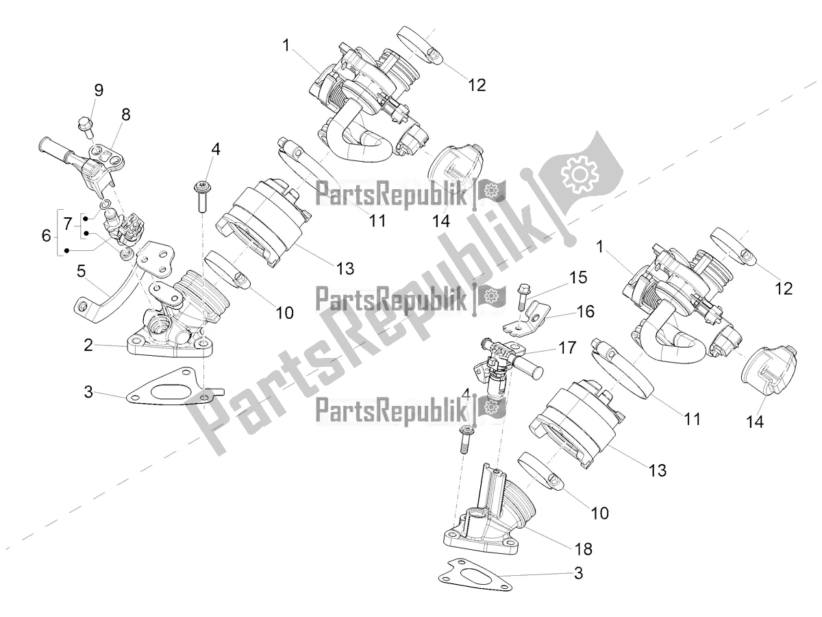 Todas as partes de Throttle Body - Injector - Induction Joint do Vespa Sprint 150 Iget Abs/no ABS Apac 2018