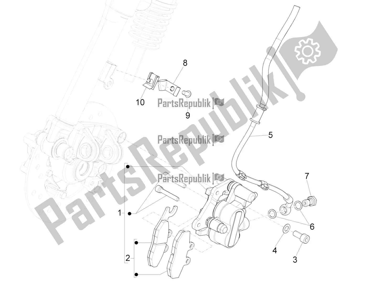 Wszystkie części do Przewody Hamulcowe - Zaciski Vespa Sprint 150 Iget Abs/no ABS Apac 2019