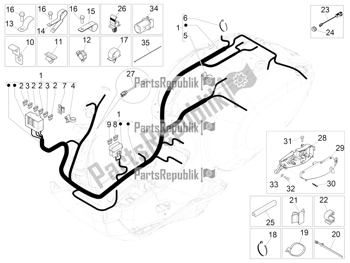 Toutes les pièces pour le Faisceau De Câbles Principal du Vespa Sprint 150 Iget Abs/no ABS Apac 2019