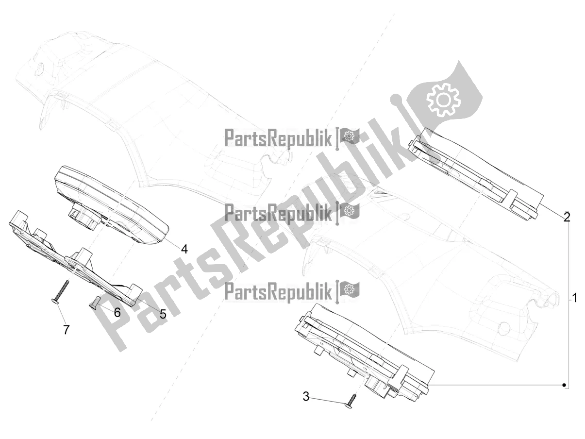 Tutte le parti per il Combinazione Metro - Cruscotto del Vespa Sprint 150 Iget Abs/no ABS Apac 2019