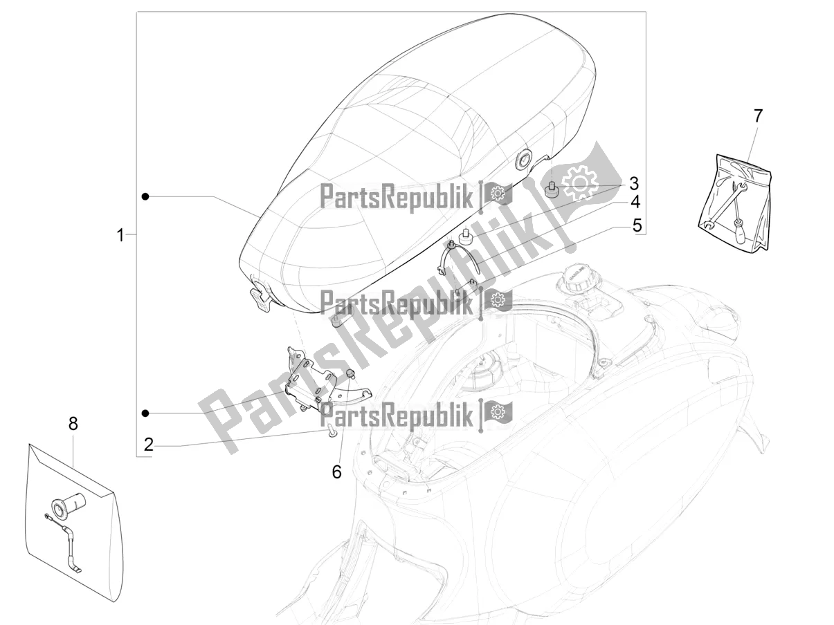 Toutes les pièces pour le Selle / Sièges du Vespa Sprint 150 Iget Abs/no ABS Apac 2019