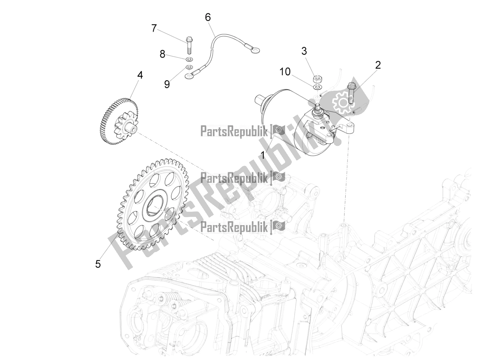 Tutte le parti per il Stater - Avviamento Elettrico del Vespa Sprint 150 Iget Abs/no ABS Apac 2020