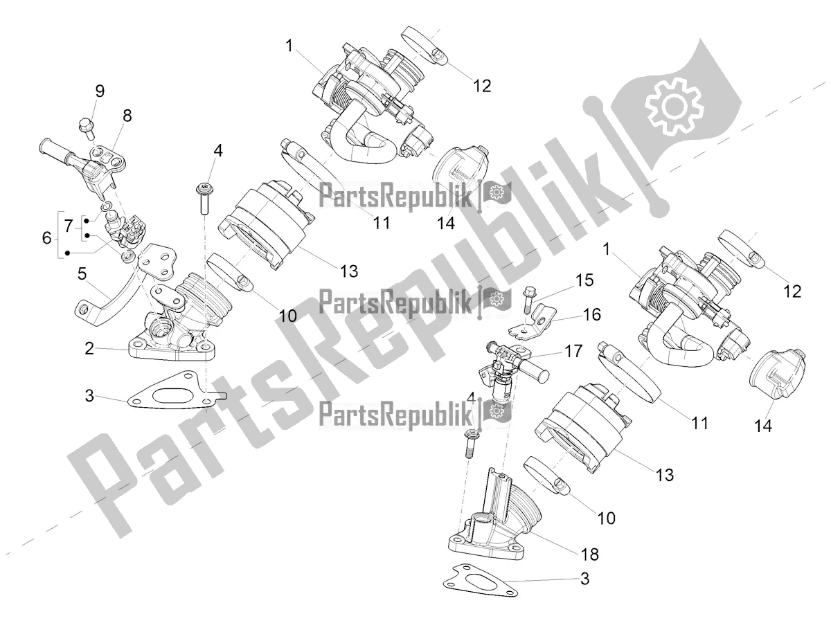 Toutes les pièces pour le Throttle Body - Injector - Induction Joint du Vespa Sprint 150 Iget Abs/no ABS Apac 2020