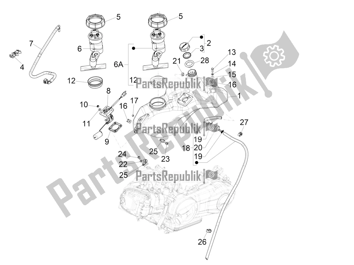 Toutes les pièces pour le Réservoir D'essence du Vespa Sprint 150 Iget Abs/no ABS Apac 2021