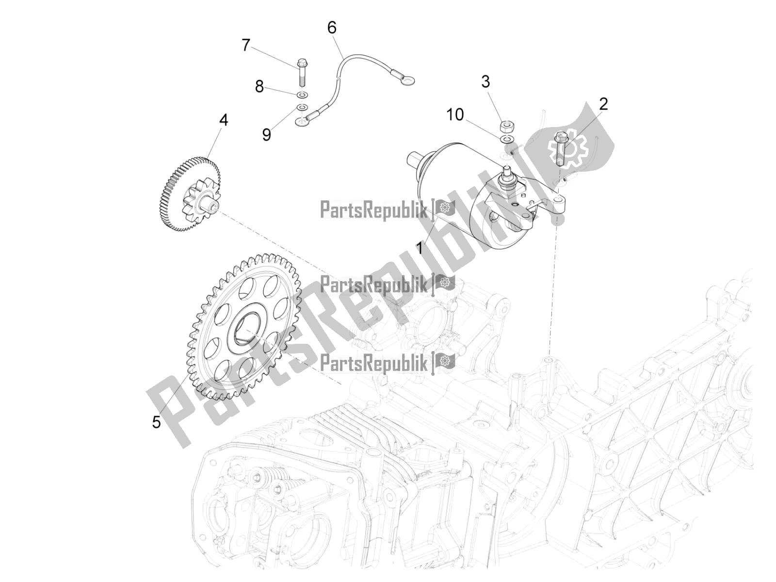 Toutes les pièces pour le Stater - Démarreur électrique du Vespa Sprint 150 Iget Abs/no ABS Apac 2021