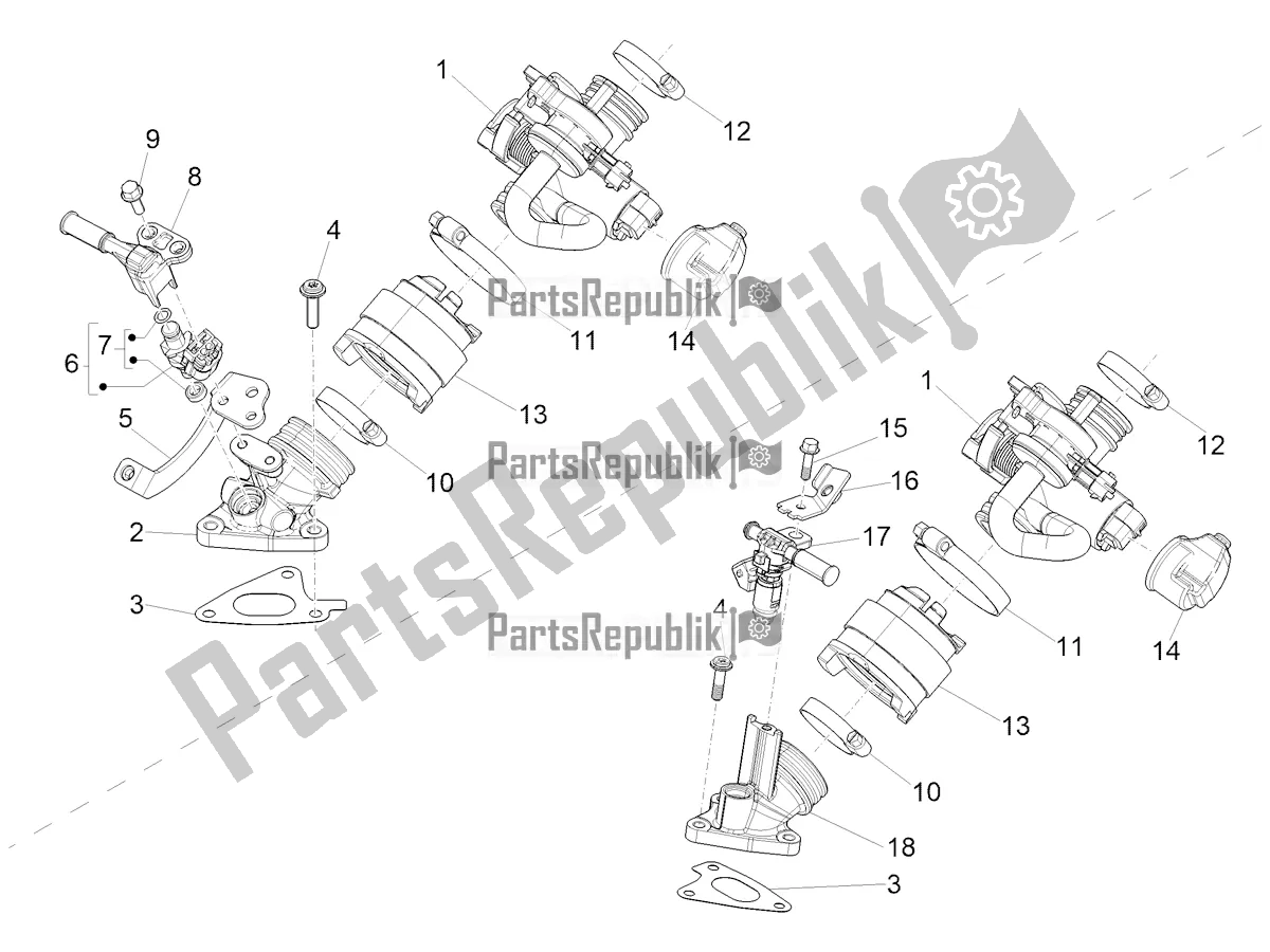 All parts for the Throttle Body - Injector - Induction Joint of the Vespa Sprint 150 Iget Abs/no ABS Apac 2021