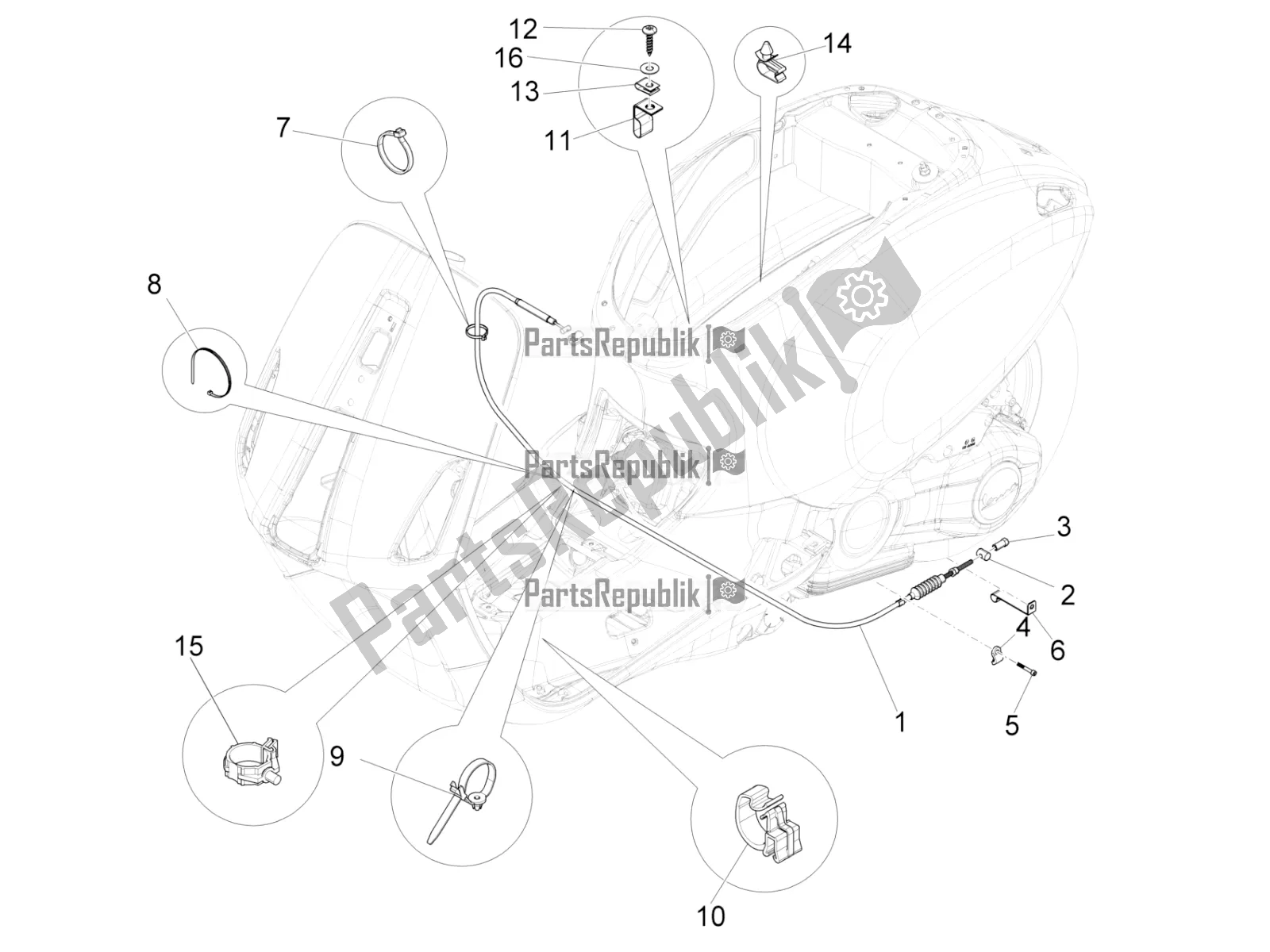 Alle onderdelen voor de Transmissies van de Vespa Sprint 150 Iget Abs/no ABS Apac 2021