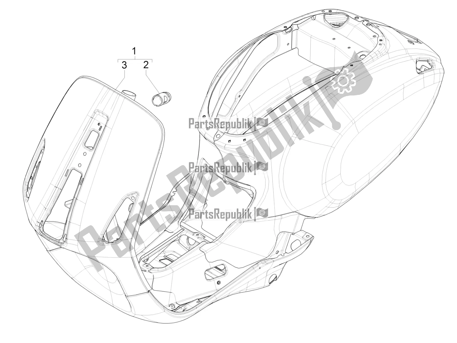 All parts for the Frame/bodywork of the Vespa Sprint 150 Iget ABS USA 2016