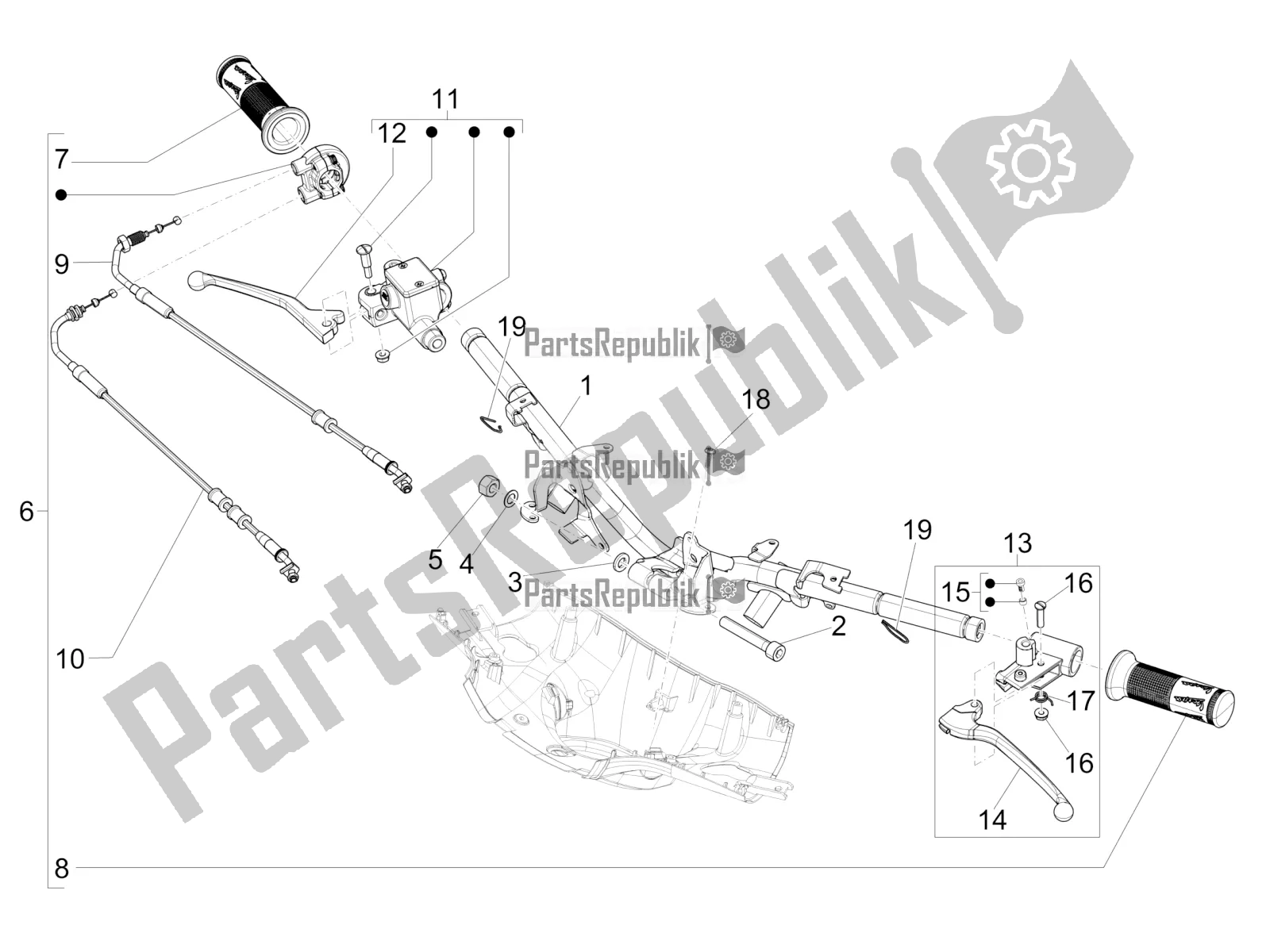 Todas las partes para Manillar - Master Cil. De Vespa Sprint 150 Iget ABS USA 2016