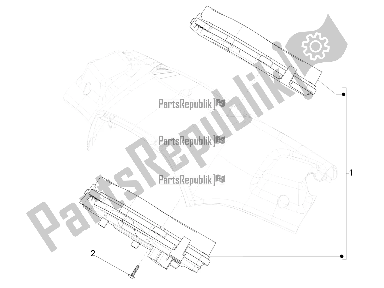 All parts for the Meter Combination - Cruscotto of the Vespa Sprint 150 Iget ABS USA 2016