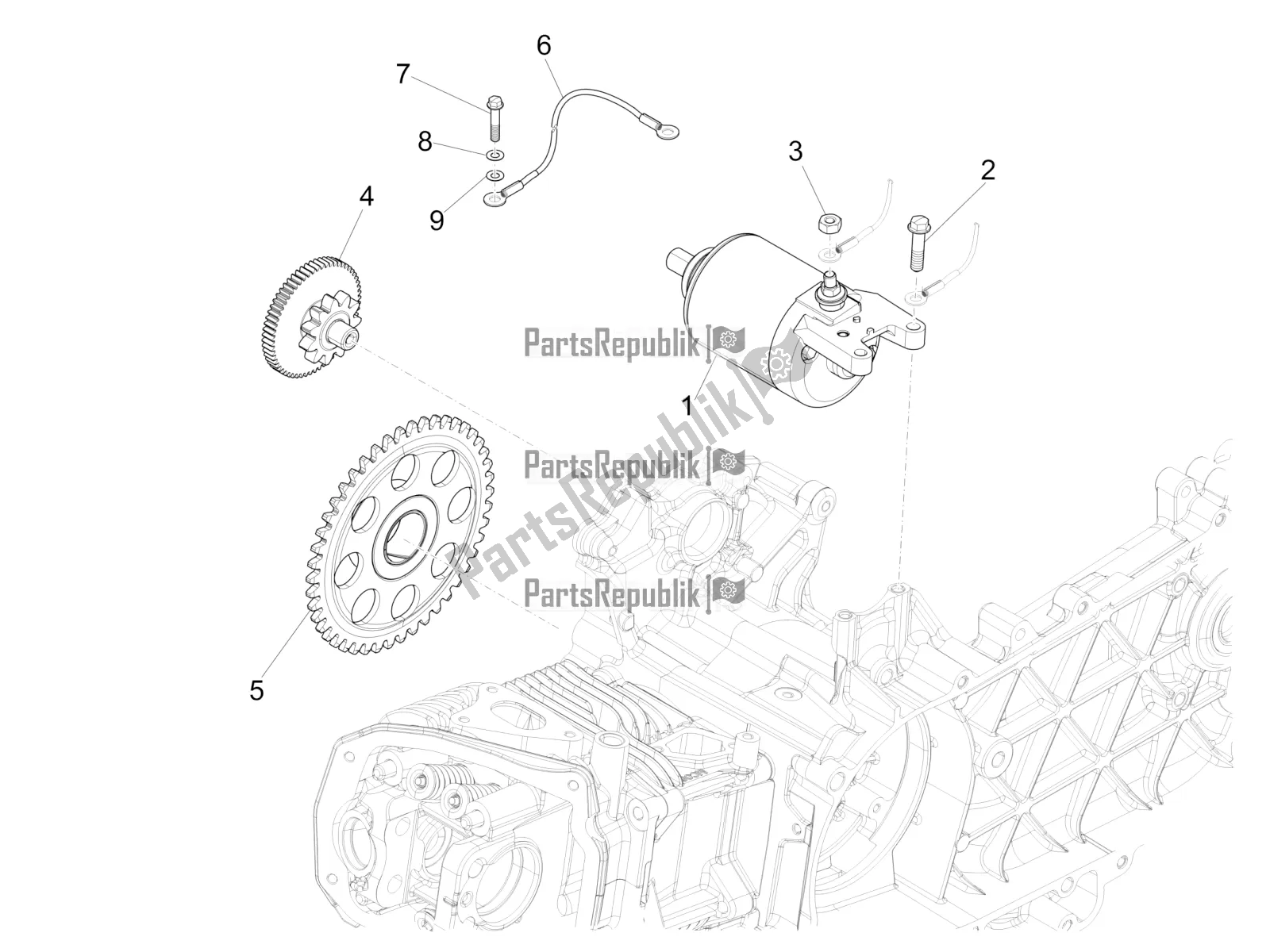 Todas las partes para Stater - Arranque Eléctrico de Vespa Sprint 150 Iget ABS USA 2016