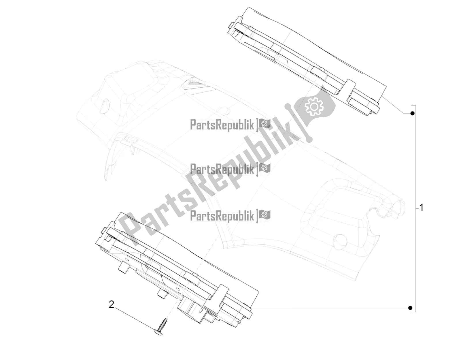 Todas las partes para Combinación De Medidor - Cruscotto de Vespa Sprint 150 Iget ABS USA 2017