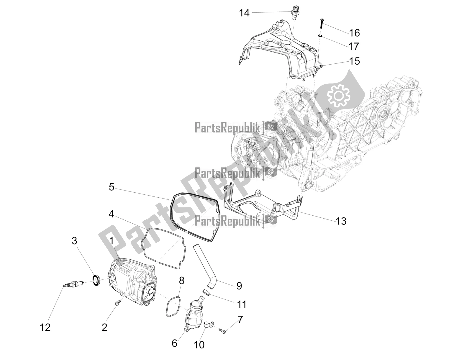 Toutes les pièces pour le Le Couvre-culasse du Vespa Sprint 150 Iget ABS USA 2018