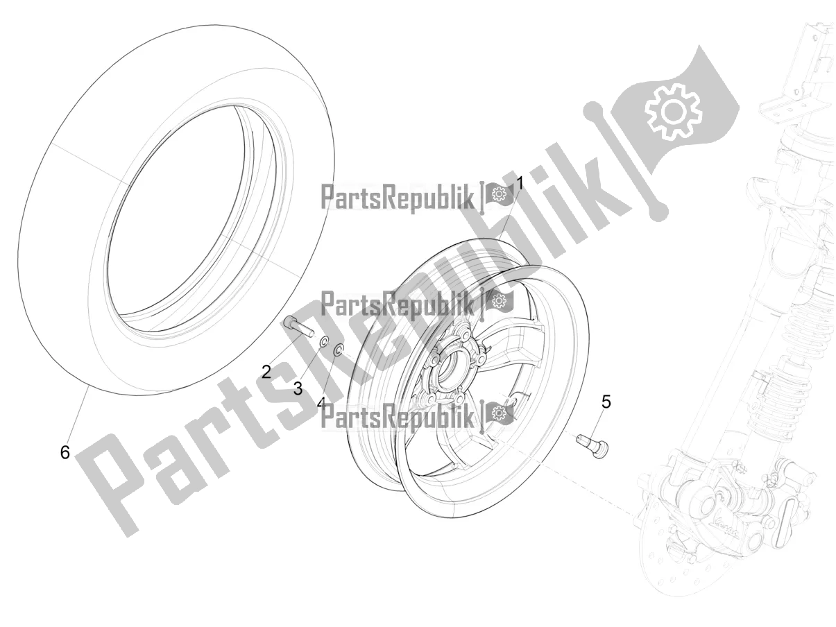 Todas las partes para Rueda Delantera de Vespa Sprint 150 Iget ABS USA 2018