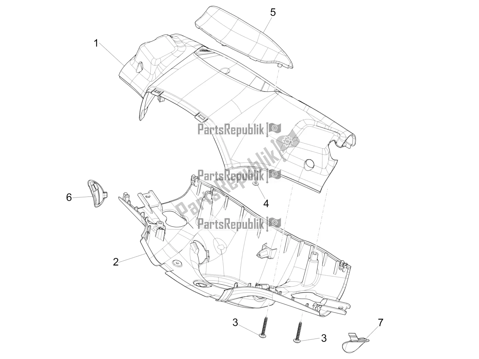 Toutes les pièces pour le Couvertures De Guidon du Vespa Sprint 150 Iget ABS USA 2018