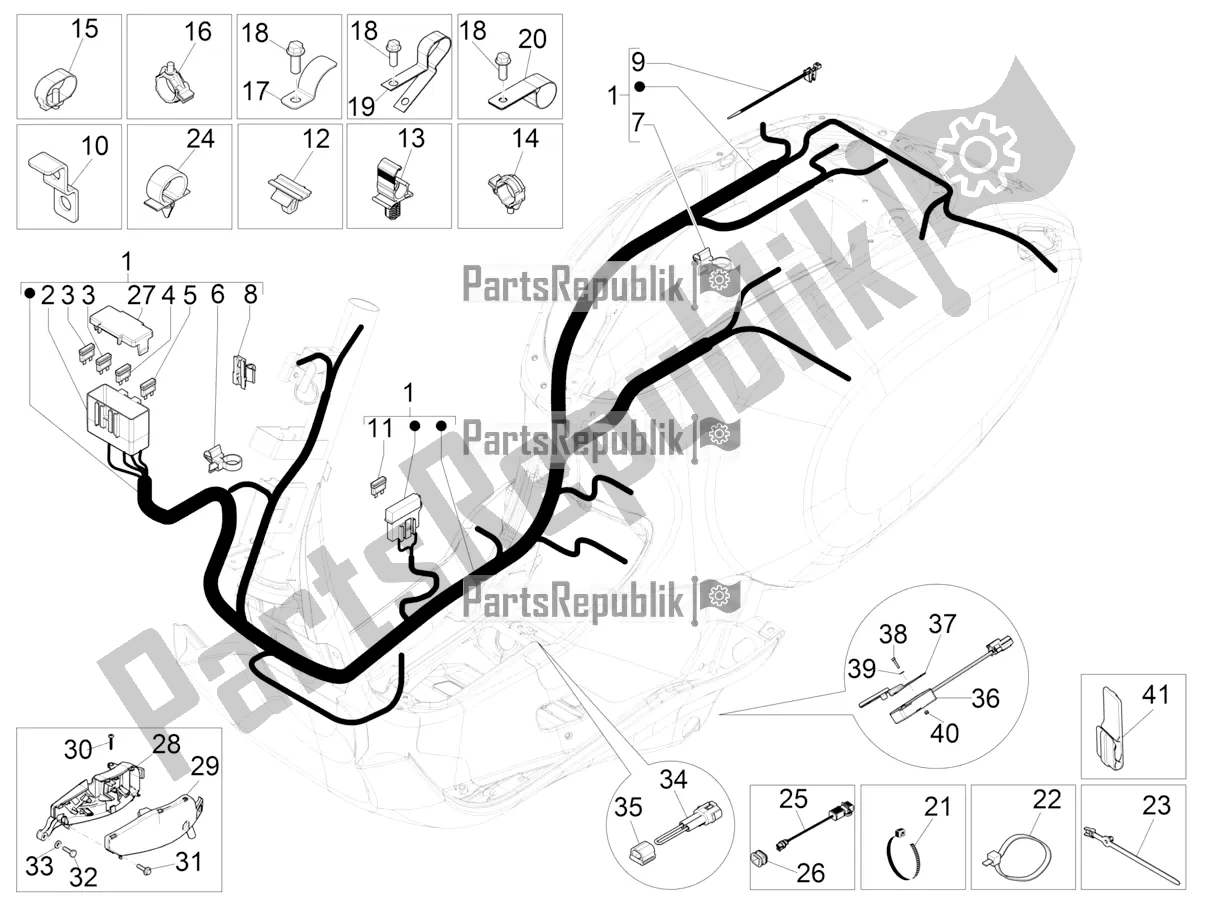 Toutes les pièces pour le Faisceau De Câbles Principal du Vespa Sprint 150 Iget ABS USA 2018