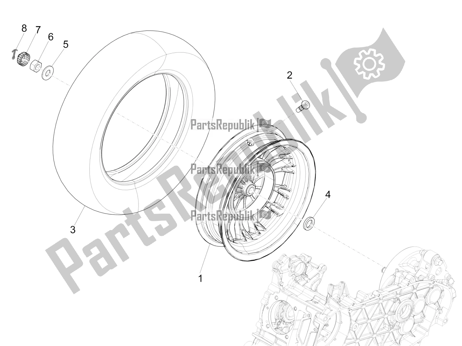 Toutes les pièces pour le Roue Arrière du Vespa Sprint 150 Iget ABS USA 2018