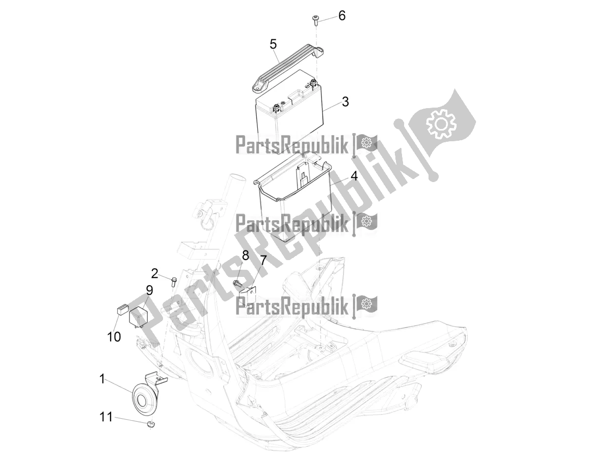 Todas las partes para Interruptores De Control Remoto - Batería - Bocina de Vespa Sprint 150 Iget ABS USA 2018