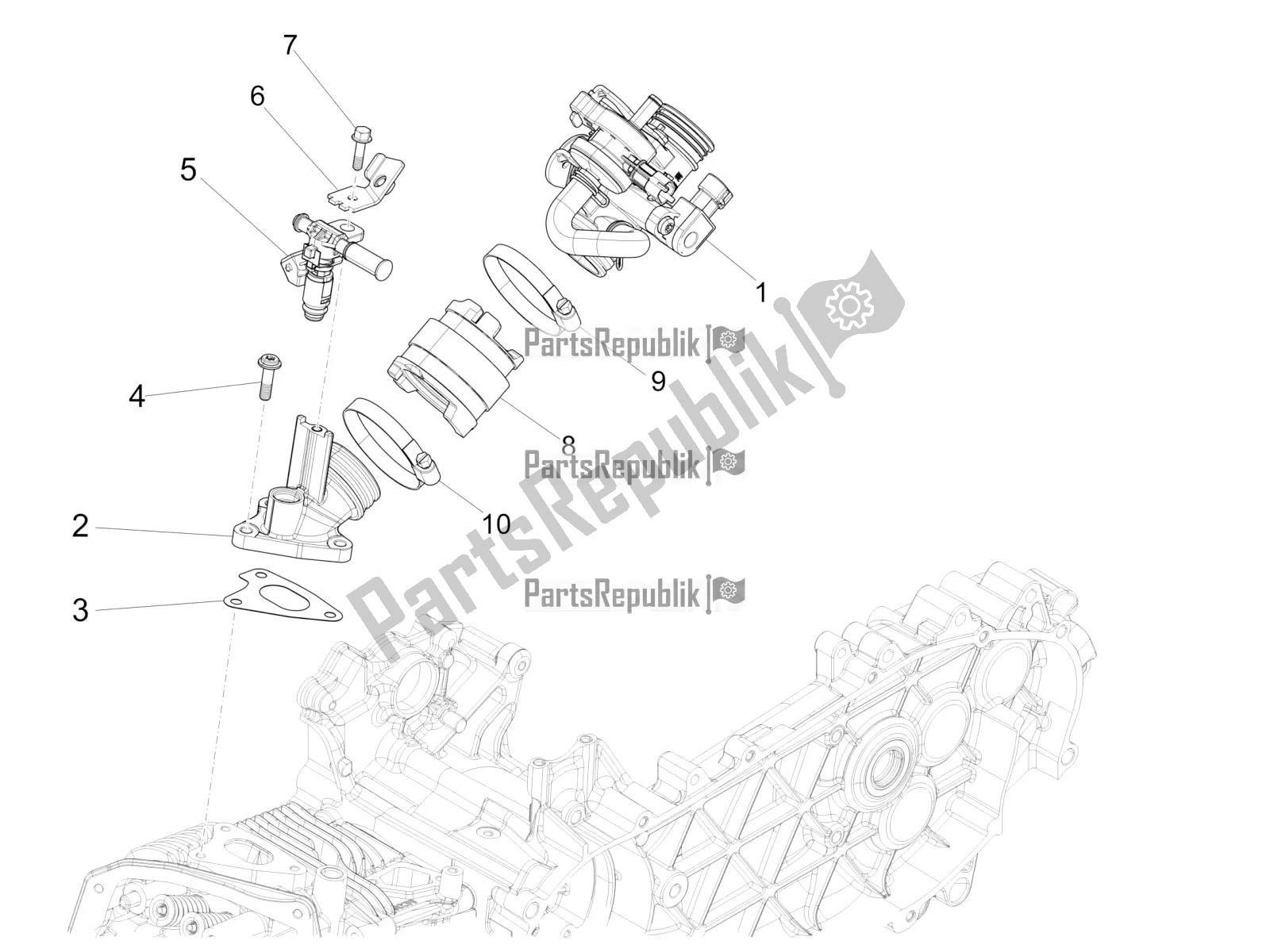 Todas las partes para Throttle Body - Injector - Induction Joint de Vespa Sprint 150 Iget ABS USA 2018