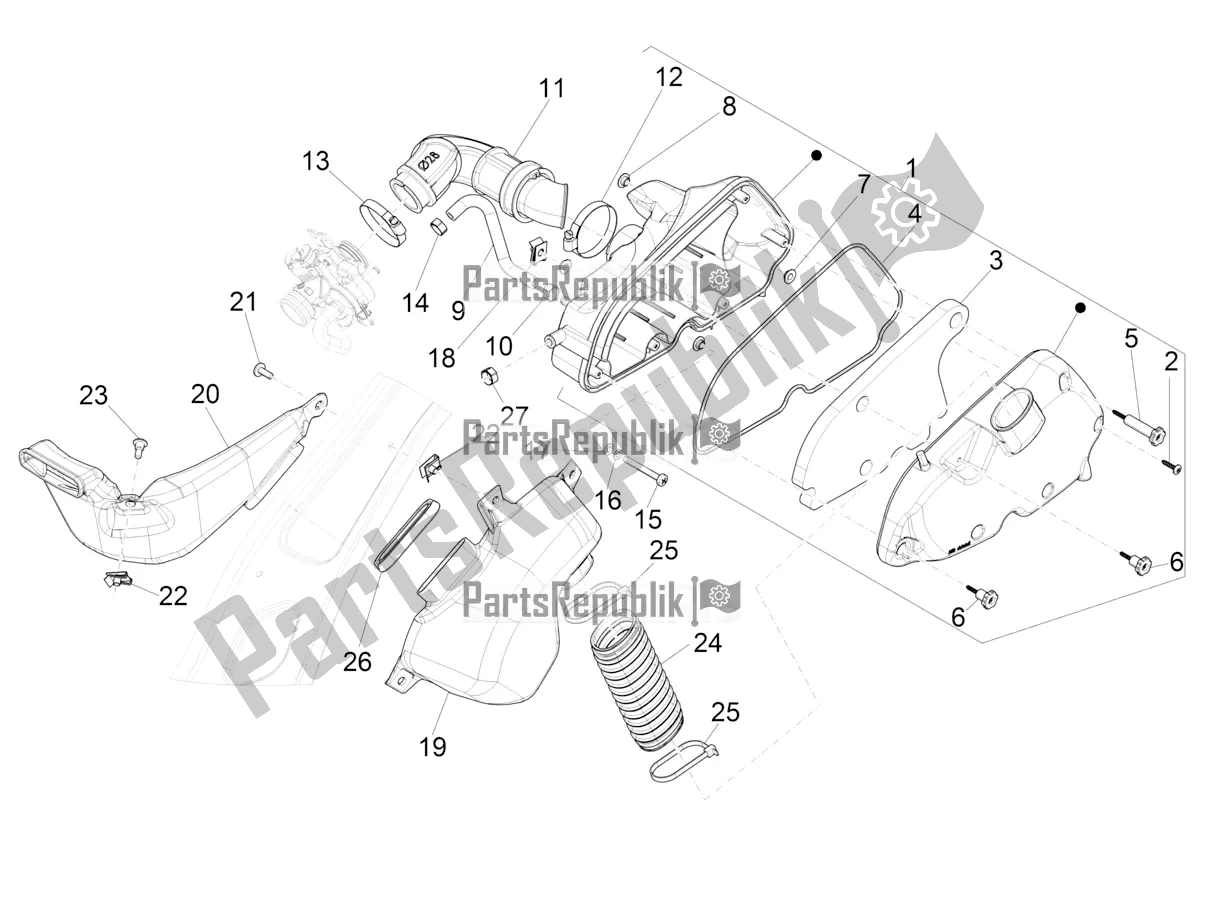 Toutes les pièces pour le Filtre à Air du Vespa Sprint 150 Iget ABS USA 2019