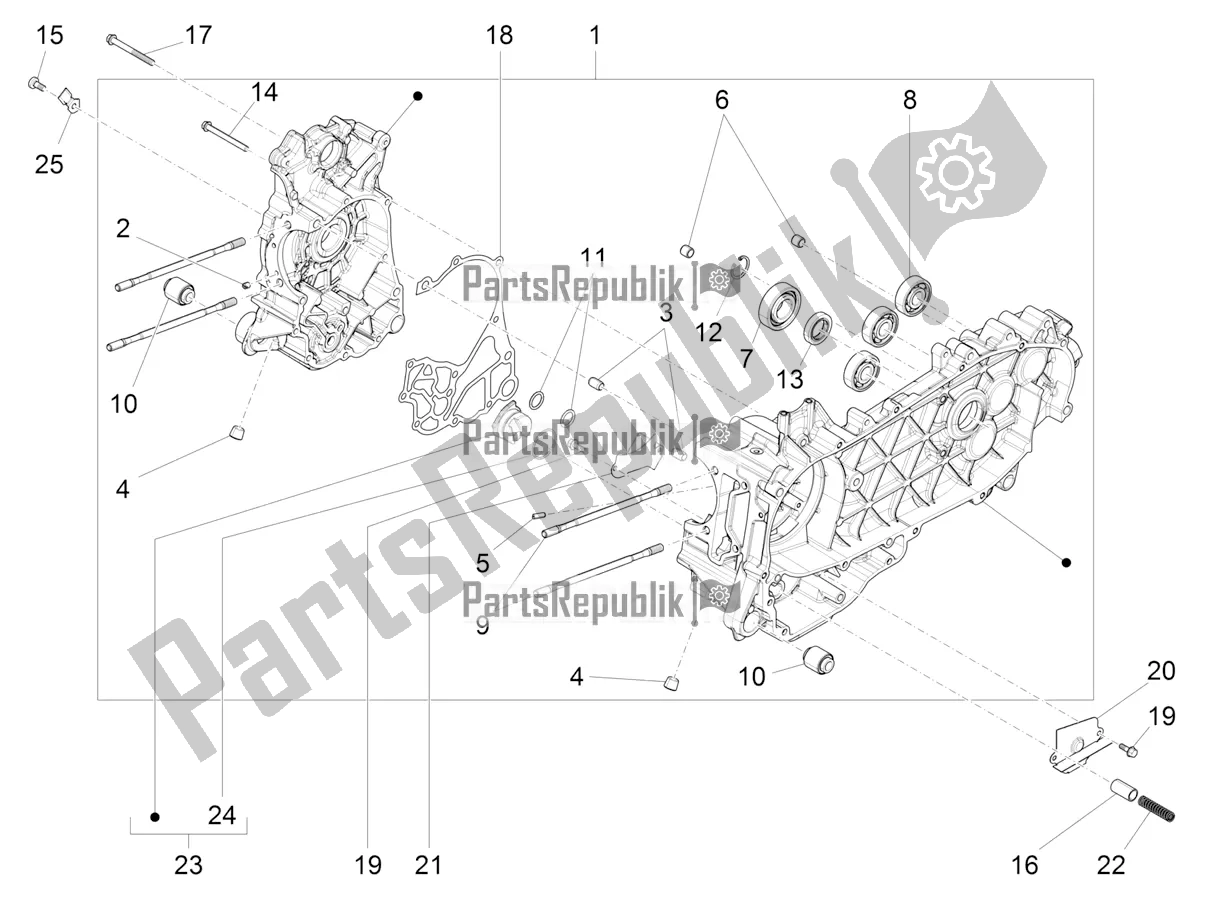 Todas las partes para Caja Del Cigüeñal de Vespa Sprint 150 Iget ABS USA 2019