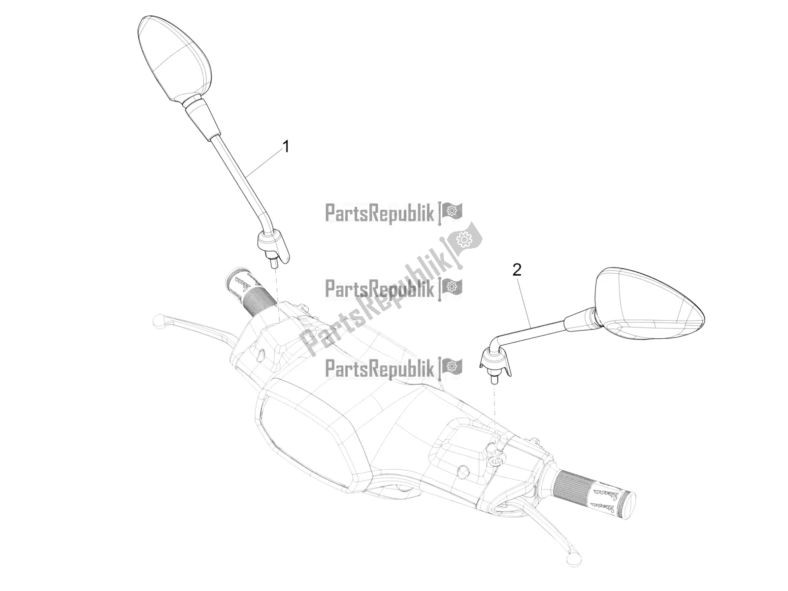 Toutes les pièces pour le Miroir (s) De Conduite du Vespa Sprint 150 Iget ABS USA 2019