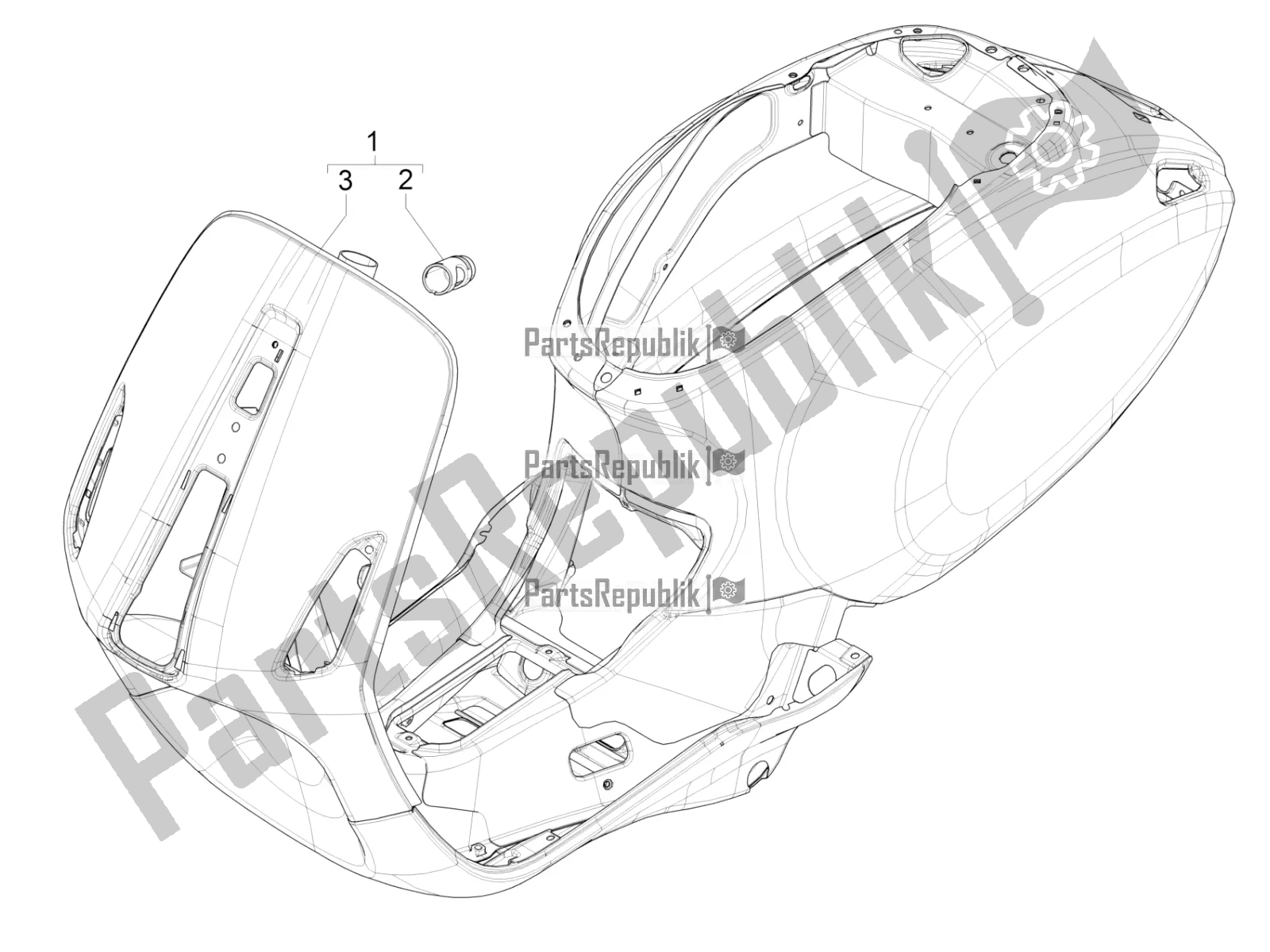 All parts for the Frame/bodywork of the Vespa Sprint 150 Iget ABS USA 2019