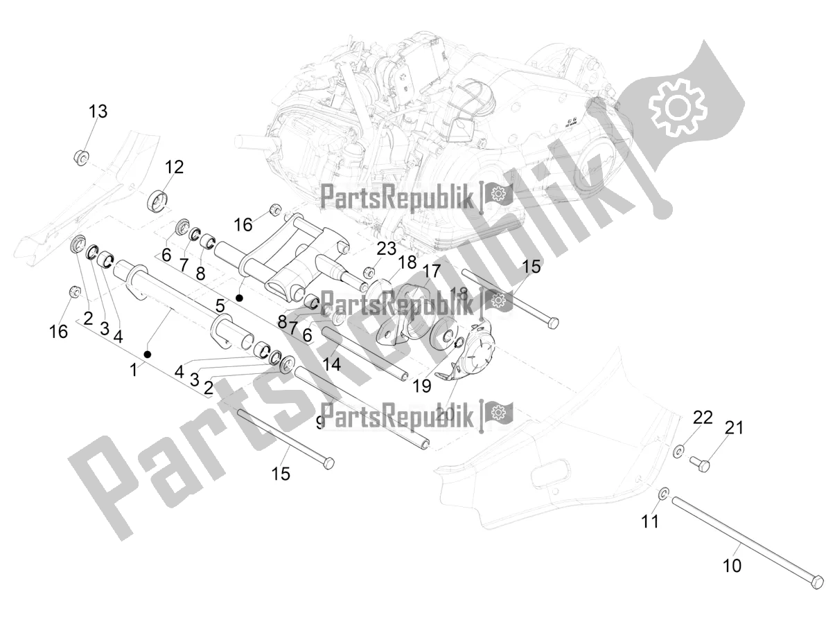 Toutes les pièces pour le Bras Oscillant du Vespa Sprint 150 Iget ABS USA 2019