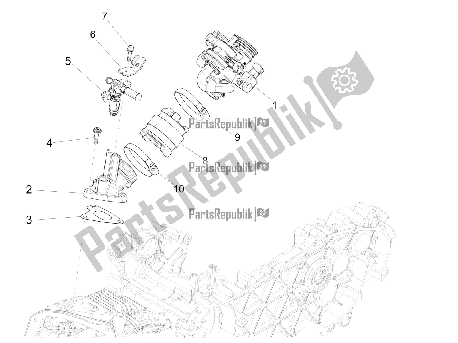 Toutes les pièces pour le Throttle Body - Injector - Induction Joint du Vespa Sprint 150 Iget ABS USA 2019