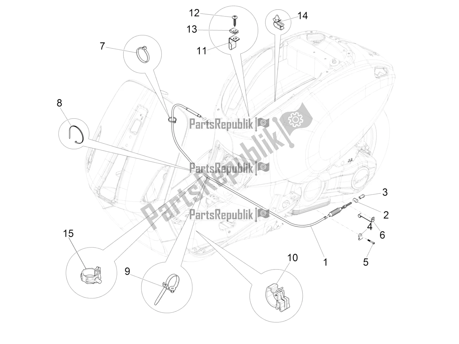 Todas las partes para Transmisiones de Vespa Sprint 150 Iget ABS USA 2019
