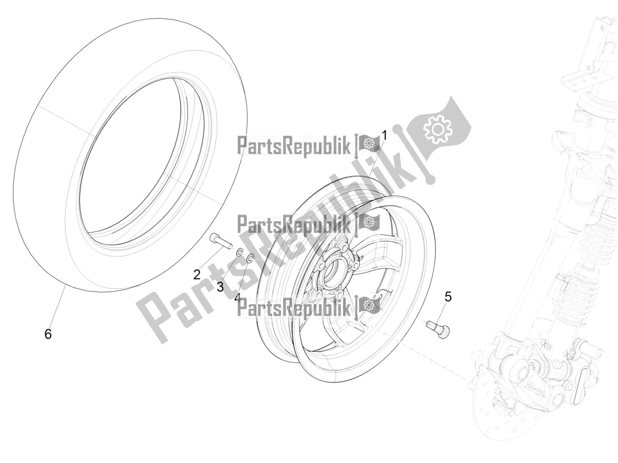 Todas las partes para Rueda Delantera de Vespa Sprint 150 Iget ABS USA 2020