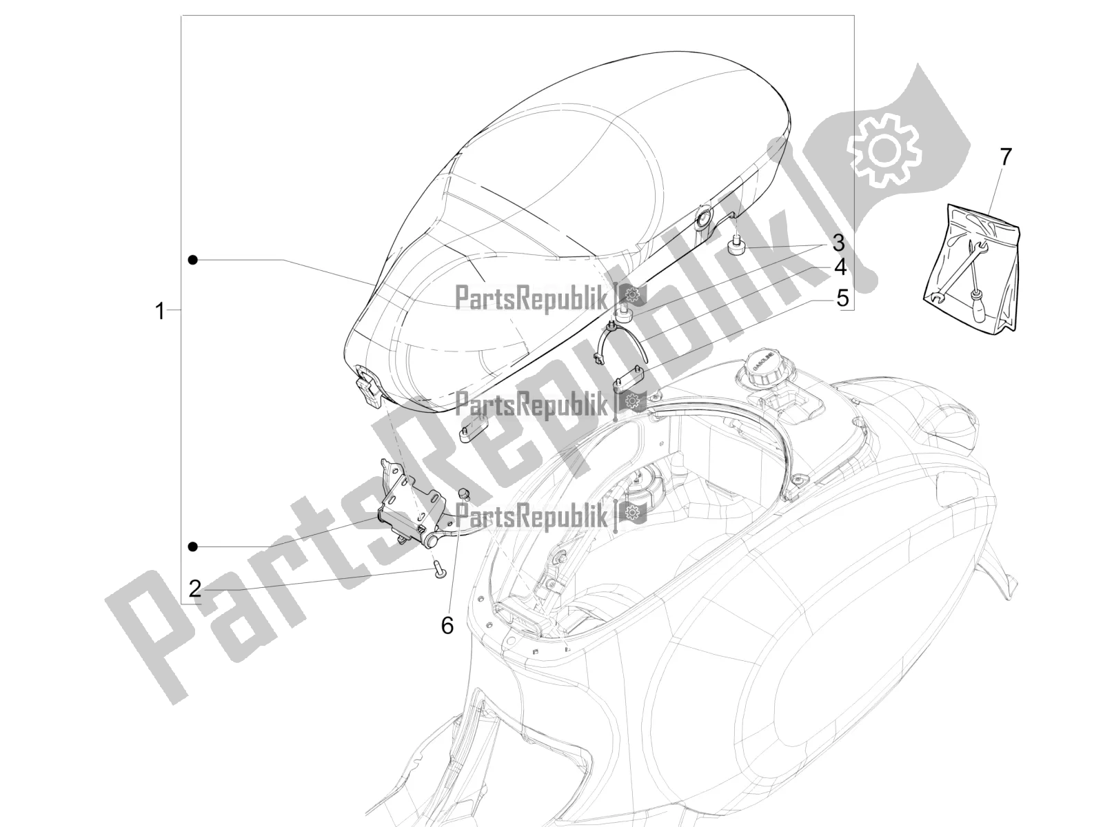 Todas las partes para Silla De Montar / Asientos de Vespa Sprint 150 Iget ABS USA 2020