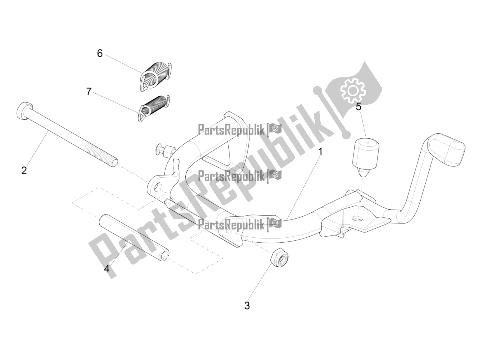All parts for the Stand/s of the Vespa Sprint 150 Iget ABS USA 2020