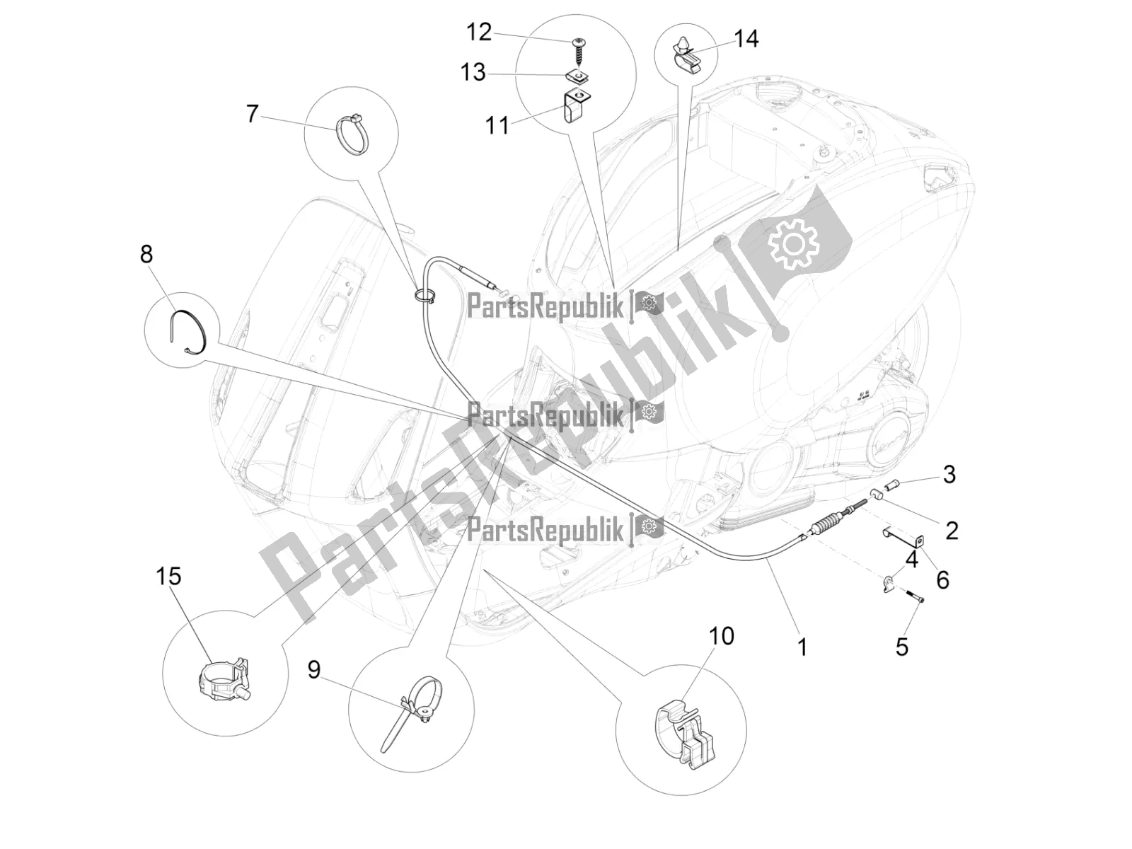 Todas as partes de Transmissões do Vespa Sprint 150 Iget ABS USA 2020