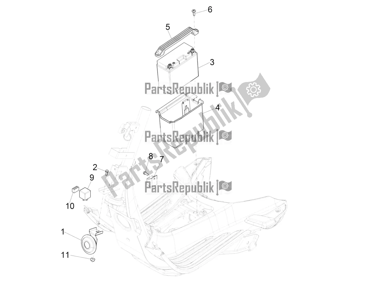 All parts for the Remote Control Switches - Battery - Horn of the Vespa Sprint 150 Iget ABS USA 2022