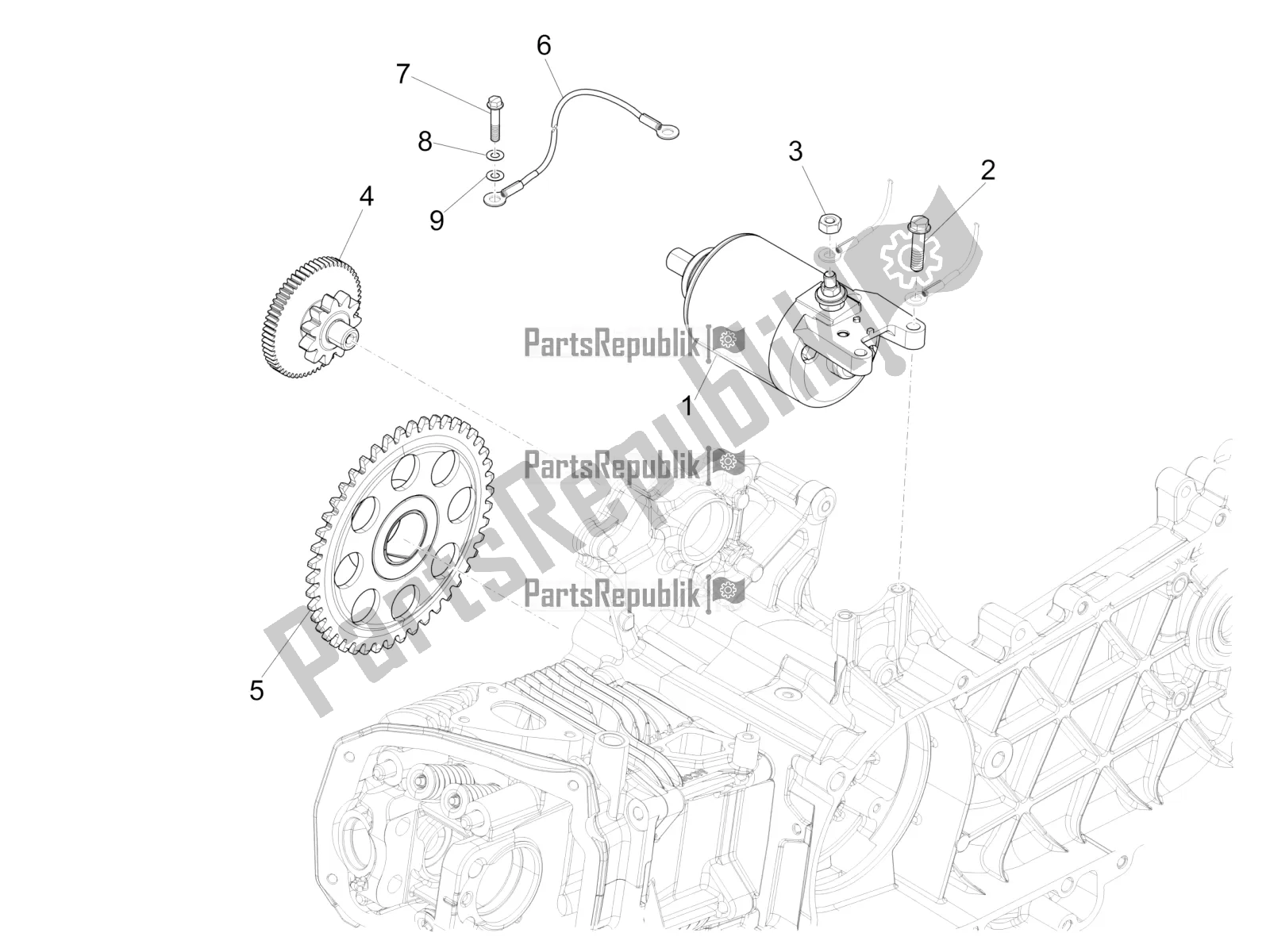 Toutes les pièces pour le Stater - Démarreur électrique du Vespa Sprint 150 Iget ABS USA 2022