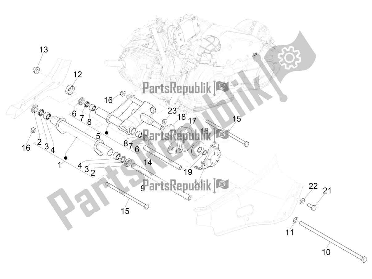 Toutes les pièces pour le Bras Oscillant du Vespa Sprint 150 Iget ABS USA 2022