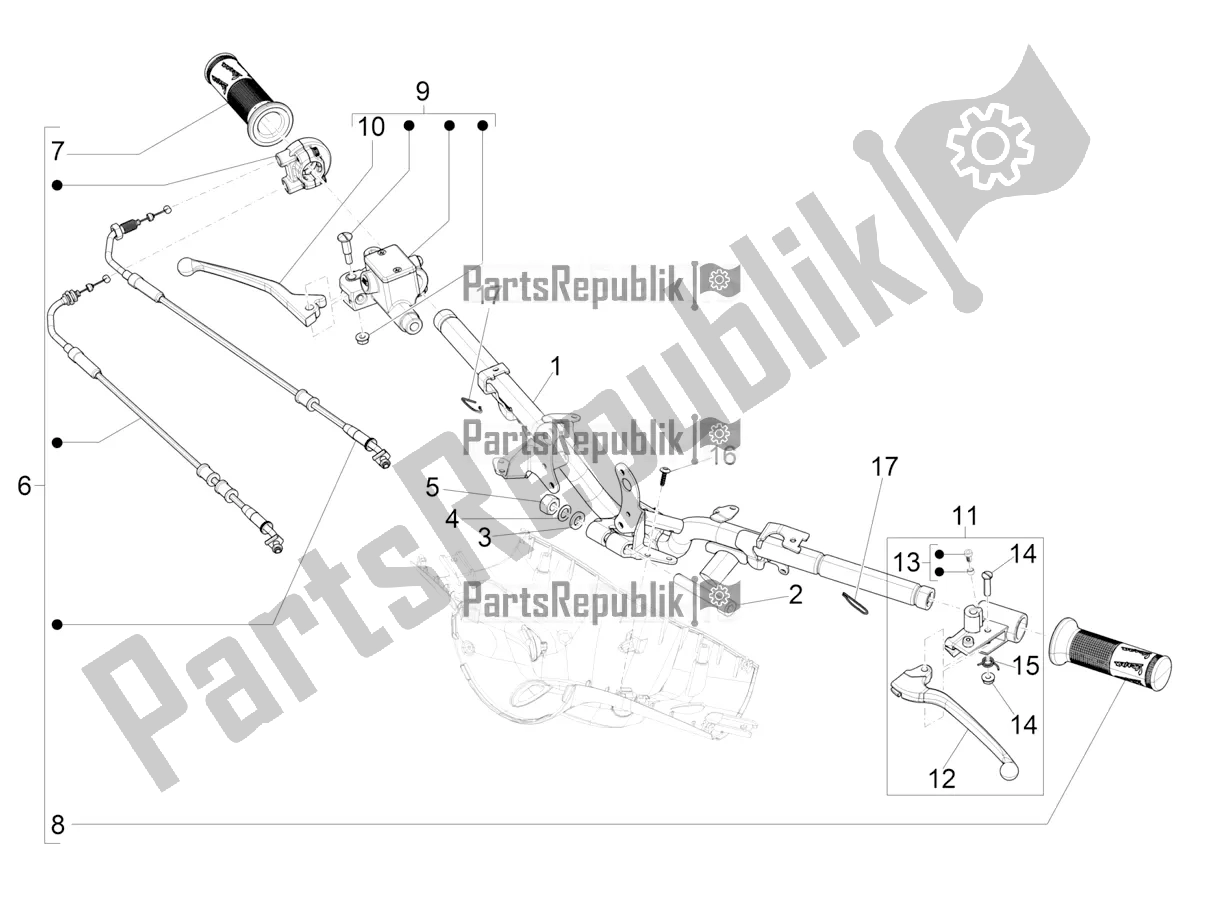 All parts for the Handlebars - Master Cil. Of the Vespa Sprint 150 Racing Sixties 2021