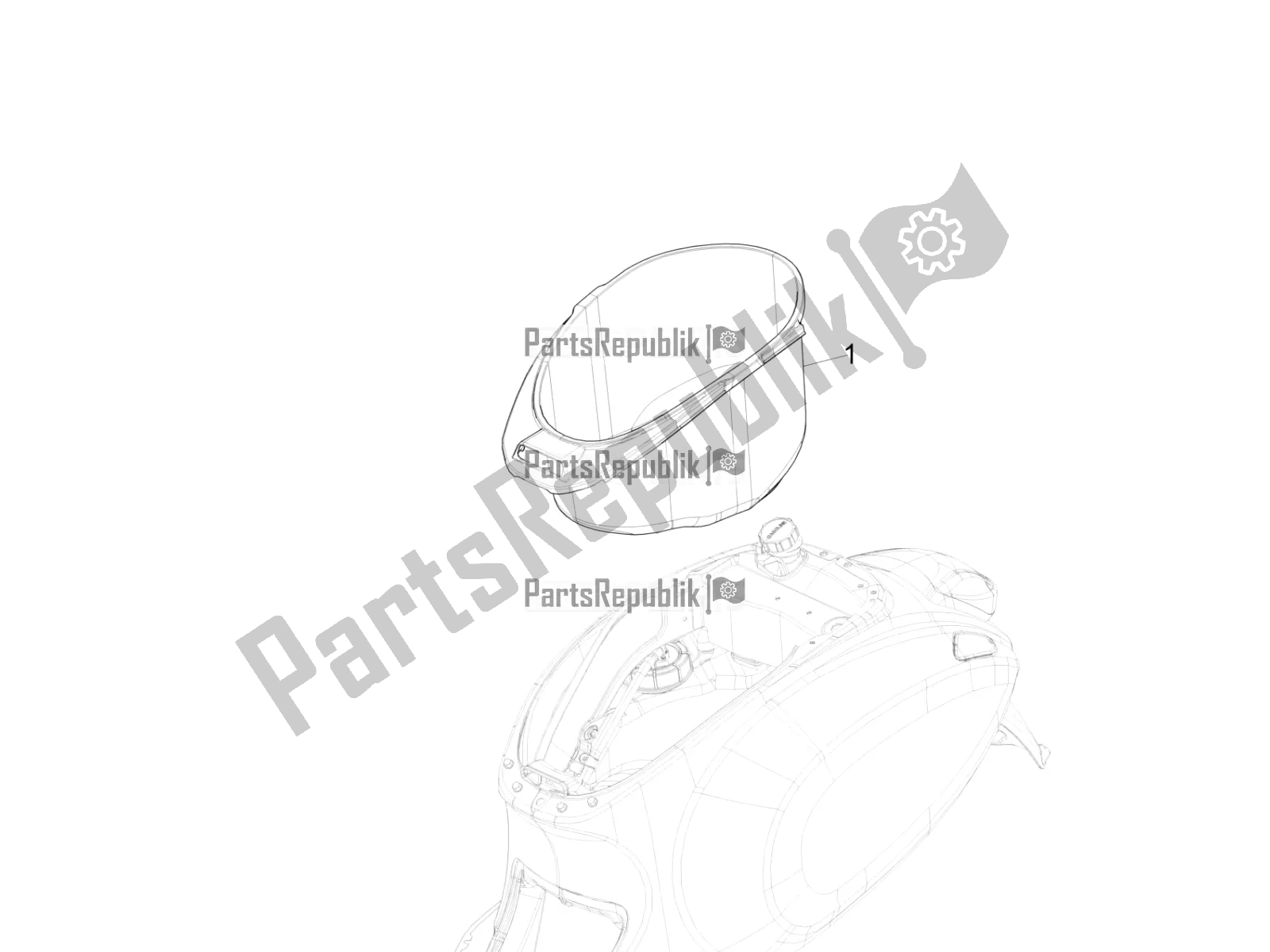 All parts for the Helmet Huosing - Undersaddle of the Vespa Sprint 150 Racing Sixties 2022