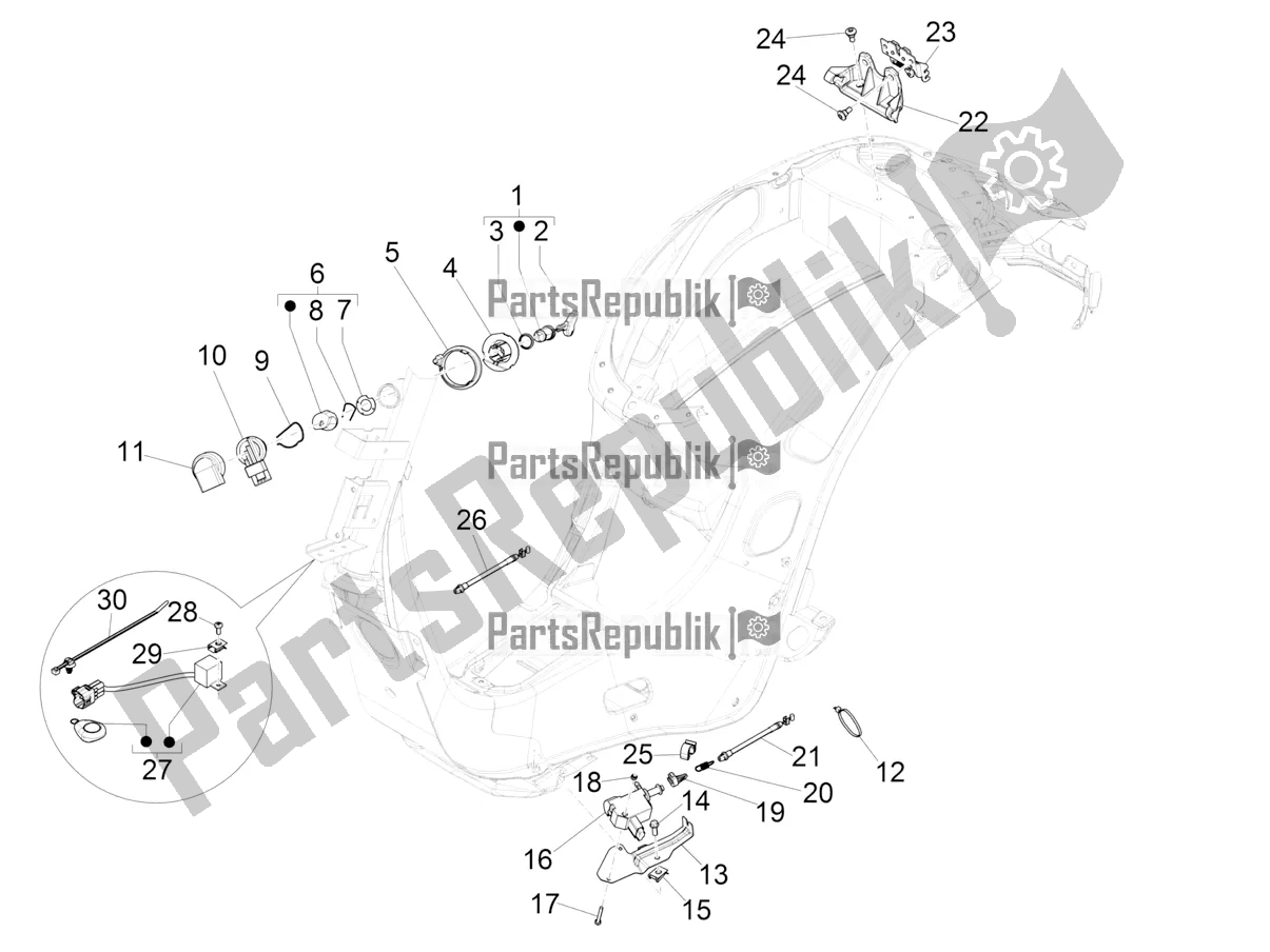 All parts for the Locks of the Vespa Sprint 150 Racing Sixties 2022