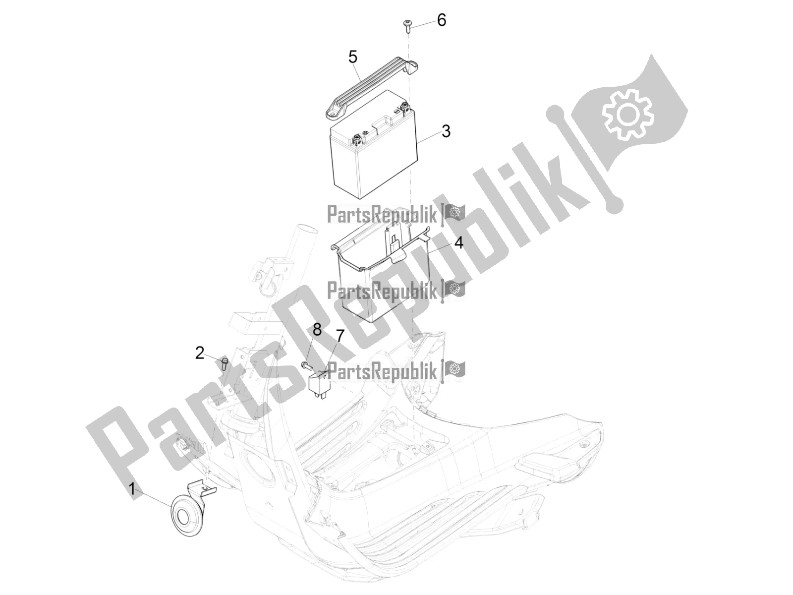 All parts for the Remote Control Switches - Battery - Horn of the Vespa Sprint 150 Racing Sixties 2022